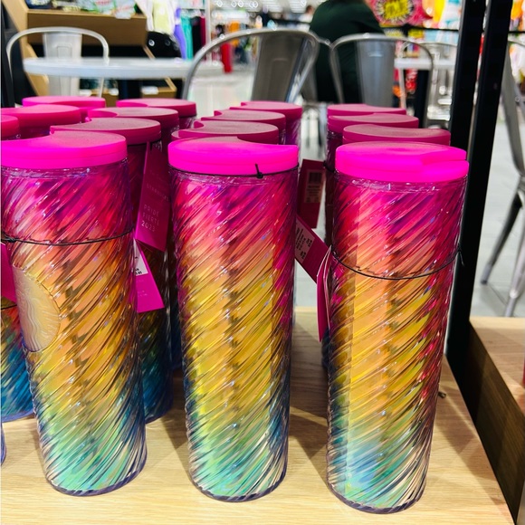 Starbucks Tim Singleton Spiral Cup Swirl Rainbow Pride Hot Cold Tumbler 2023 New - Picture 13 of 14